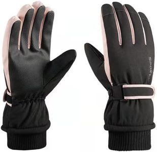 Ottsas Ski Gloves Women Touchscreen and Waterproof Winter Gloves Snow Gloves Windproof Skiing Accessories Snowboarding Gloves for Cycling Warm(Pink,a)