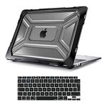 MOSISO Compatible with MacBook Air 13 inch Case 2021 2020 Release A2337 M1 A2179 with Retina Display Touch ID, Heavy Duty Plastic Hard Shell Case with TPU Bumper & Keyboard Cover, Black