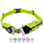 Athlé Waist Running Belt – Adjustable Jogging and Exercise Fanny Pack Storage Pouch for Phone, Keys and Wallet – 360° Reflective Band, Headphone Slot, Key Hook - Fits iPhone Plus, Galaxy Note –Yellow