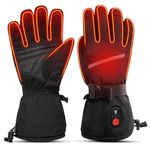SNOW DEER Heated Gloves,Electric Rechargeable Battery Gloves for Men Women,Motorcycle Cycling Riding Hunting Fishing Camping Hiking Snow Ski Mittens Gloves Powered Hand Warmer