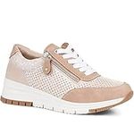 Pavers Ladies Chunky Lace-Up Trainers with Shimmer Detail in Pink - Comfortable Cushioned Support, Breathable Design Women's Shoes - UK 6 / EU 39