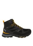 Jack Wolfskin Men's High Rise Hiking Shoes Walking Boots, Black/Burly Yellow Xt, 10