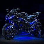 2nd Gen Single Color Blue 8 POD 2 Strip 60 LED Universal Motorcycle Accent Neon Underglow Light Kit