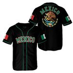 Eagle Mexico Baseball Jersey, Jersey De Mexico Flag Baseball Jersey for Men,Women S_5XL, A-1, XXL