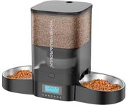 HoneyGuaridan 3.5L Automatic Cat Feeder for Two Cats, Cat Food Dispenser with Stainless Steel Bowl,Timed Cat Feeder Programmable 1-6 Meals Control, Dual Power Supply,Desiccant Bag,10s Meal Call
