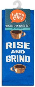 Lavley Rise and Grind Coffee Socks - Fun Gift Accessory for Men Cool Stocking Stuffer Idea - Unisex One Size