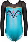 HOZIY Long Sleeve Leotards for Girls Gymnastics Green 3t 4t Toddlers Turquoise Black Lace Embroidered Flower Floral Embroidery Gold Sequins Sparkly