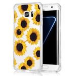 Jhxtech Phone Case for Galaxy S7 Edge Case, Samsung S7 Edge SM-G935F girls women, Slim Shockproof Clear Floral Pattern Soft Flexible TPU Protective Cover for Samsung Galaxy S7 Edge Sunflower