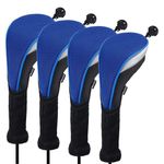 Andux Long Neck Golf Hybrid Club Head Covers with Dial No. Tag CTMT-02 4pcs Blue