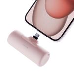 iWALK Small Portable Charger 4500mAh for iPhone 16/15 Series: Mini Power Bank with Built-in USB-C Connector, External Battery Pack for iPhone 15/15 Plus/15 Pro/15 Pro Max, Samsung S22/23, Pink