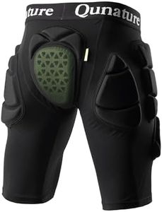 QUNATURE Protective Padded Shorts Ergonomic Design -5 Zone Concept Easy Layering Under Outer Pants, ESA - Certified Shock - Absorbing for Snowboard,Skate and Ski Waist：78-88CM Black