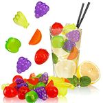 TOPZEA 200 Pack Reusable Ice Cubes, PE Plastic Fruit Shape Ice Cubes for Cocktail, Whiskey, Beverages, to Chill Drinks, Washable Refreezable Ice Cubes, Bar Accessories, BPA Free, Assorted Colors