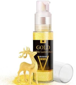 Edible Glitter Spray - 20g Luster Dust Edible Glimmer Powder for Sparkling Cocktails, Cake, Cupcakes, Wine, Beverage - Food Grade Shimmer Dust Powder for Baking, Drinks, Cookies Decoration (Gold)