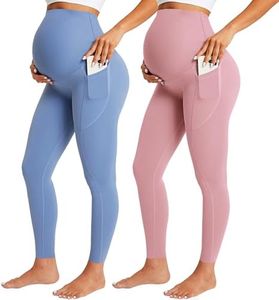 BONVIGOR Nudi Maternity Leggings Over The Belly Pregnancy Leggings with Pockets Workout Activewear Yoga Pants