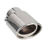 GOLSM Car Single Oval Pipe Car Stylish Exhaust Silencer Tipe Chrome for Nissan Micra