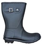 TOSH Womens Wellingtons Short Half Leg Boots Festival Wellies Dog Walking Ladies Buckle Adjustable Camping