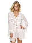 Jezebel by Felina | Hela Kimono | Robe | Lace | Satin | Lingerie, Candlelight, Small-Medium