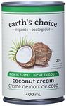 Earth's Choice - Organic Coconut Cream (20% Fat), Gluten Free, Dairy Free, Lactose Free, Kosher, 12 Count of 400ml