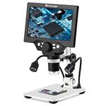 LCD Digital Microscope,1200X 12MP Photo/Video Zoom Coin Magnifier for Adults Soldering Electronics Repair Coins,Metal Stand,Flexible LED Lights,PC View with 7" HD Screen