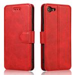 QLTYPRI for iPhone 6 iPhone 6S Case Premium PU Leather Simple Wallet Case TPU Bumper [Card Slots] [Hidden Kickstand] [Magnetic Adsorption] Shockproof Flip Cover for Apple iPhone 6 iPhone 6S - Red