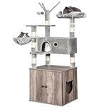 BEWISHOME Cat Tree with Litter Box 