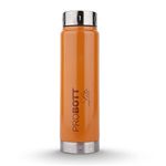 PROBOTT Freeze 1500ml Single Walled Stainless Steel Water Bottle 1.5 litre, Orange, Water Bottle for Men Leakproof, Gym | Home | Kitchen | Hiking | Travel Bottle