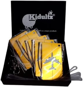 Kidultz Aluminum Alloy Metallic Luggage Tags Handle Wraps with Stainless Loop Anti-Break for Travel Identification Suitcase Bag Tag, School & Office Bags - Set of 5 (Gold)