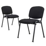 RELAX4LIFE Reception Waiting Room Chairs - Office Guest Chairs Set of 2 w/Ergonomic Backrest & Padded Seat, Armless Lobby Chairs for Home Church Conference Meeting, Stackable Reception Chairs (2)