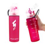 Qshare Misting Drinking Water Bottle, Spray Mist Sports Bottle for Outdoor Sport Hydration and Cooling Down, FDA Approved BPA-Free Misting Water Cup with Unique Mist Lock Design