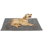 EXPAWLORER Dog Door Mat for Muddy Paws - Highly Absorbent Microfiber Dog Rug, Soft Chenille Dog Runner Rug Indoor Outdoor Floor, Non-Slip Large Pet Paw Cleaning Washable Mud Mat for Bathroom, Grey