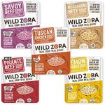 Wild Zora Instant Keto-Friendly Soups 5-Pack Variety, Broth Made with Grass-Fed Beef, Free-Range Chicken, and Vegetables, Gluten-Free, Low Carb, No Added Sugar, Flavorful Pantry Staples - 0.5oz/13g