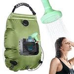 KIPIDA Solar Shower Bag | 5 Gal/20L Solar Heating Camping Shower Bag | Removable Hose | On-Off Switchable Shower Head | Ducha Portatil | Traveling Shower | Portable Shower for Beach Swimming, Hiking