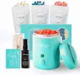 Allongs Self Wax Kit, at home Waxing Kit for Women & Men - Pot Wax Warmer, 3 Types of Wax Beads 0.22lbs, 20pcs Spatula, 10 Sheets Oil Wipes & Ingrown Spray 2.02oz