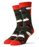 ooohyeah Men’s Holiday Novelty Crew Socks, Crazy Funny Dress Christmas Socks Stocking Stuffer Gift, Naughty Or Nice, 8-13