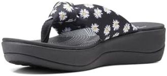 Clarks Women's Arla Glison Flip-Flop, Black/White, 4 UK