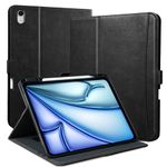 Zinibri for iPad Air 11 Inch Case M2 2024 (6th Gen), iPad Air 5th/4th Generation Case 10.9" 2022/2020 with Pencil Holder & Pocket & Hand Strap PU Leather Stand Magnetic Cover for iPad Air 5/4,Black