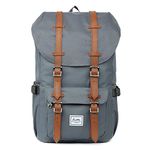 KAUKKO Rucksack Studenten Backpack 17 Zoll für 15" Notebook Lässiger Daypacks Schüler Bag Wandern Casual Daypack, 47 cm, 22.4 liters, Grey (Ngrau)