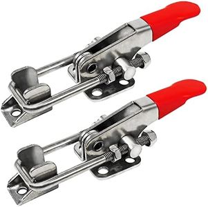 CUKAYO 2pcs Heavy Duty Toggle Clamp Capacity 400LBs, 304 Stainless Steel Adjustable U Bolt Holding Quick Release Latch (40323-2pcs)