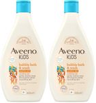 Aveeno Kids Bubble Bath & Wash 400ml | Enriched with Soothing Oat Extract | Gentle Body Wash Developed for Your Little Superhero (Pack of 2)