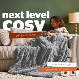 Silentnight Heated Throw Blanket – Charcoal, Soft Electric Fleece
