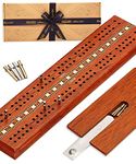 Jaques of London Cribbage Board | Luxury Mahogany Cribbage Board with Pegs | Traditional Games | Since 1795