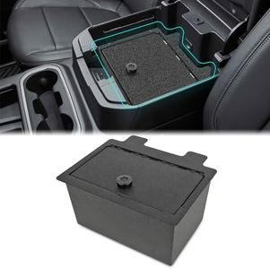 Center Console Safe Box Gun Safe Organizer for 2019-2022 Chevy Silverado 1500/GMC Sierra 1500, 2020-2023 Chevy Silverado 2500/3500HD/GMC Sierra 2500/3500HD，with Fingerprint Lock