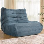 Cansunna Bean Bag Chair Sofa Sack Big Beanbag Chair for Adults Fireside Bean Bag Lounger Memory Foam Chair for Home, Apartment or Gaming Venue (BLUEGREYPLUSH)