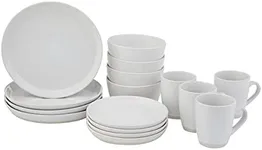 Safdie & Co. HK03106 Dinner Set-16Pcs Set, DP 10.5", SP 7.5", Bowls 6", Mugs 360ml, Cream