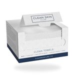 Clean Skin Club Clean Towels, 100% USDA Biobased Dermatologist Approved Face Towel, Disposable Clinically Tested Face Towelette, Facial Washcloth, Makeup Remover Dry Wipes, Ultra Soft (1 pack)