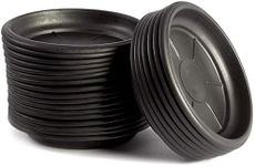 Juvale 24 Pack Small Plastic Plant Saucers for Pots, 4 Inch Drip Tray for Planter, Indoor, Outdoor Flowers (Black)