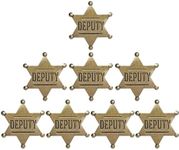 8pcs DEPUTY Sheriff Badge - Halloween Decoration for Adults - Funny Pins - Cowboy Vest Accessory - Team America World Police - Perfect for Labra'dors Lovers!"