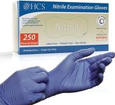 HCS Nitrile Exam Gloves - (250/Box) Medical Gloves Disposable - Latex-Free, Sensitive Skin - Fentanyl & Chemo Rubber Gloves - Disposable Gloves Medium