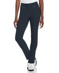 PGA TOUR Women's Pull-On Golf Pant with Tummy Control (Size X-Small - Xx-Large), Black Iris, Large