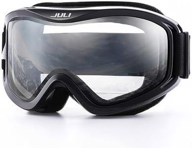 Juli OTG Ski Goggles-Over Glasses Ski/Snowboard Goggles for Men, Women & Youth - 100% UV Protection Anti-Fog Dual Lens(Black Frame+83% VLT Clear Len)